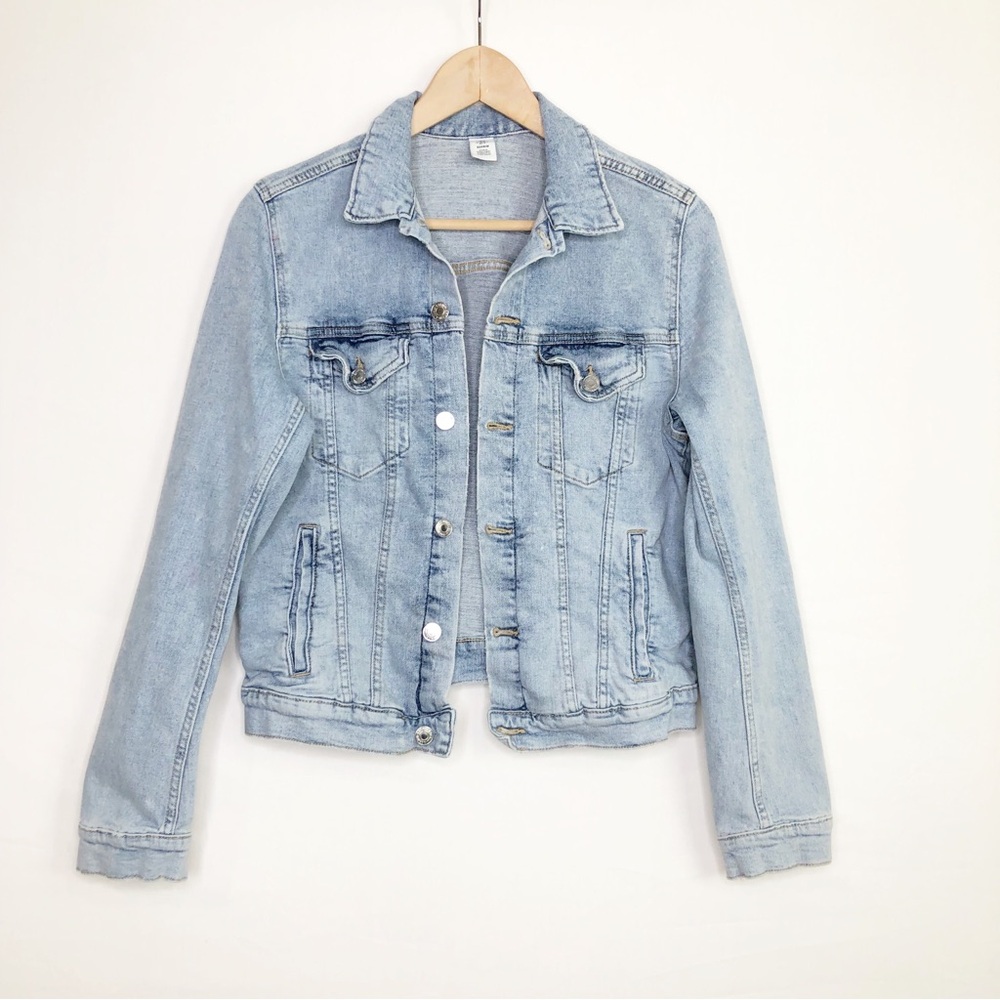 & Denim Light Wash Denim Jacket - Women's Light Blue Jean Jacket